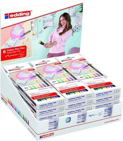ROTULADOR FIBRA EDDING 1200  PASTEL ESTUCHE de 6 E