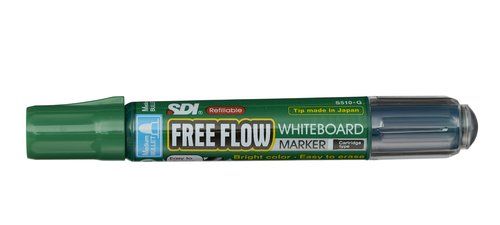 MARCADOR PIZARRA FREE FLOW RECARGABLE CONICO VERDE