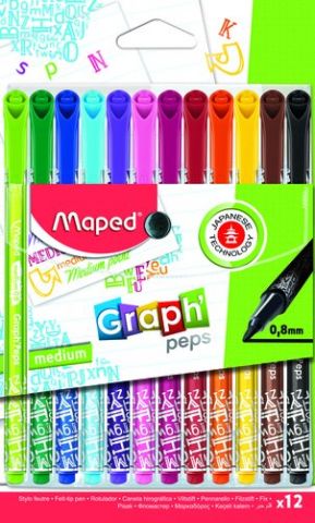 ROTULADOR FIBRA MAPED GRAPH PEPS DECO ESTUCHE de 1