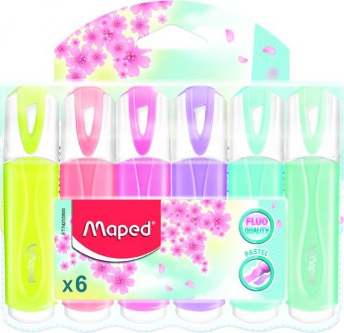 MARCADOR FLUOR MAPED CLASSIC PASTEL PACK de 6