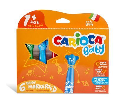 ROTULADOR CARIOCA BABY TEDDY MARKER ESTUCHE de 6