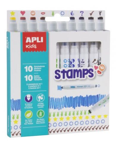 ROTULADOR APLI COLORS & STAMP   ESTUCHE de 10