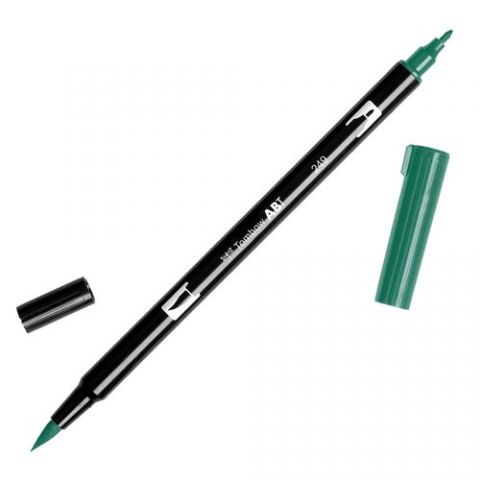 ROTULADOR TOMBOW DOBLE PUNTA PINCEL VERDE CAZADOR