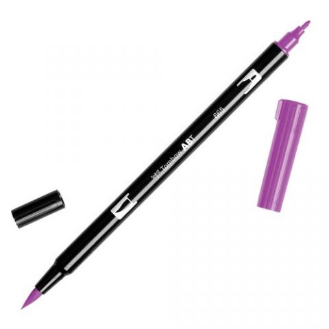 ROTULADOR TOMBOW DOBLE PUNTA PINCEL PURPURA