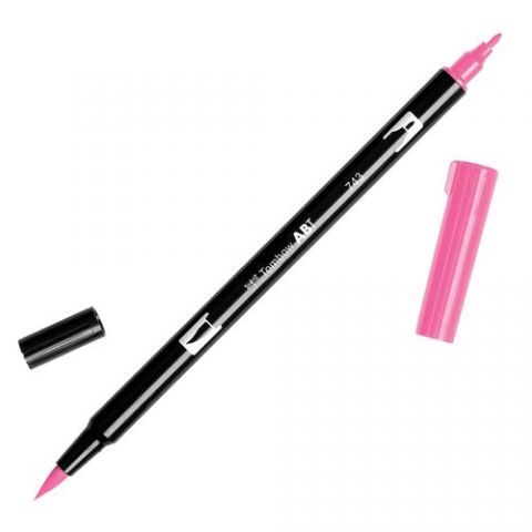 ROTULADOR TOMBOW DOBLE PUNTA PINCEL ROSA CALIENTE