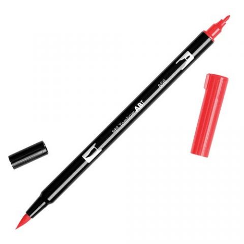 ROTULADOR TOMBOW DOBLE PUNTA PINCEL ROJO CHINO