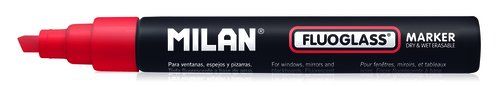 ROTULAD.PIZARRA MILAN FLUOGLASS ROJO