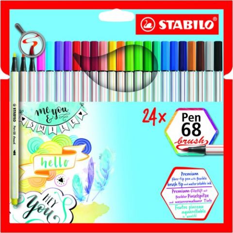 ROTUL.STABILO PEN 68  BRUSH CAJA 24