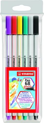 ROTUL.STABILO PEN 68  BRUSH BL.6