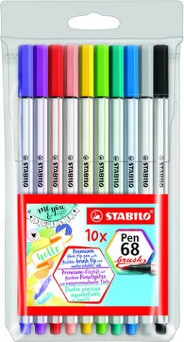 ROTUL.STABILO PEN 68  BRUSH BL.10