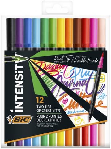 ROTULADOR BIC DUAL BRUSH INTENSITY CAJA de 12