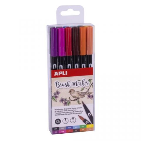 ROTULADOR APLI DOBLE PUNTA ESTUCHE de 12 SURTIDO