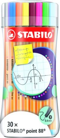 ROTULADOR FIBRA STABILO POINT 88 ESTUCHE de 30 SLE