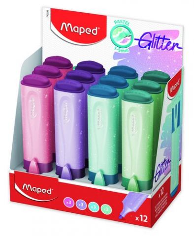 MARCADOR FLUOR MAPED FLUO PEPS PASTEL GLITTER EXPO