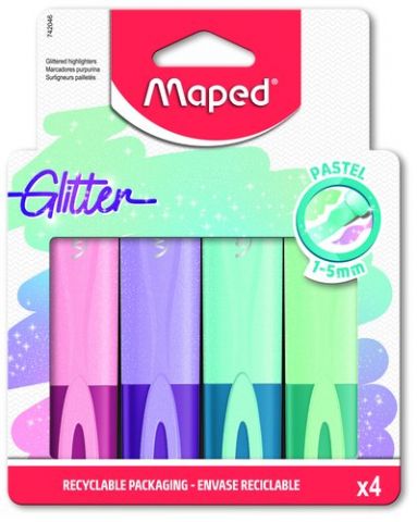 MARCADOR FLUOR MAPED FLUO PEPS PASTEL GLITTER  PAC