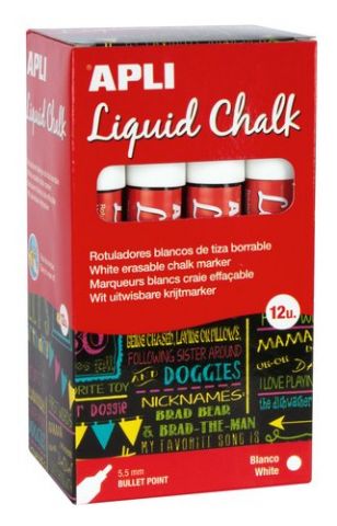 MARCADOR PIZARRA APLI CHALK CONICO 5.5 mm BLANCO C