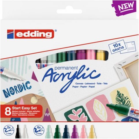 MARCADOR ACRYLIC EDDING SURTIDO estuche de 8