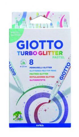 ROTULADOR FIBRA GIOTTO TURBO GLITTER PASTEL CAJA d