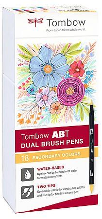 ROTULADOR TOMBOW DOBLE PUNTA PINCEL COLORES SECUND