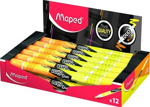 MARCADOR FLUOR MAPED FLUO DUO AMARILLO/NARANJA CAJ