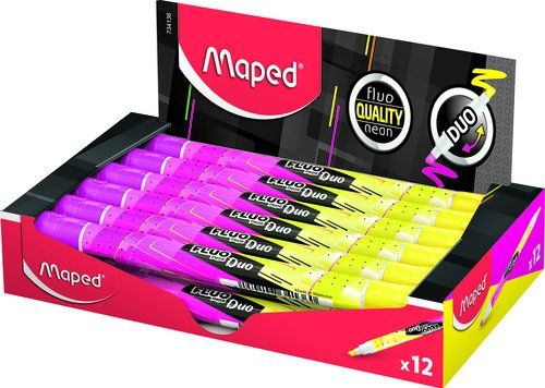 MARCADOR FLUOR MAPED FLUO DUO AMARILLO/ROSA CAJA D