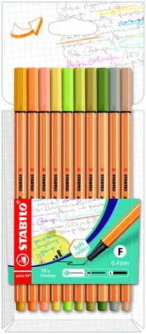 ROTULADOR FIBRA STABILO POINT 88 ESTUCHE de 10 (co