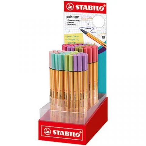 ROTULADOR FIBRA STABILO POINT 88 EXPOSITOR DE 80