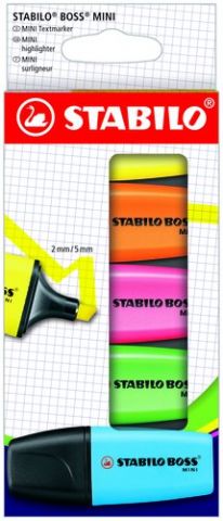 MARCADOR FLUOR STABILO BOSS MINI ESTUCHE DE 5