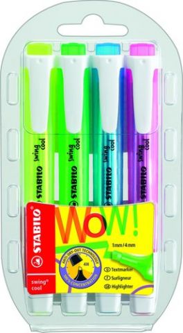 MARCADOR FLUOR STABILO SWING COOL 275 ESTUCHE DE 4
