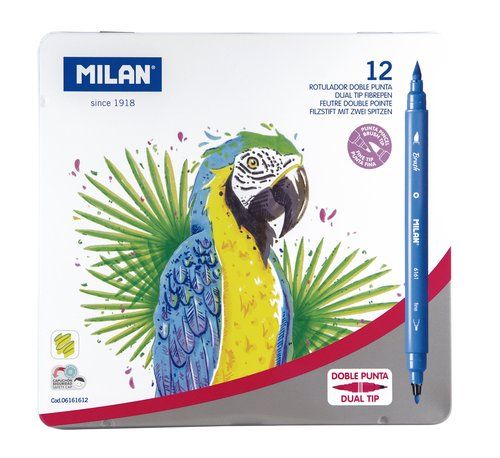 ROTUL.MILAN DOBLE PUNTA FINA/PINCEL C/12