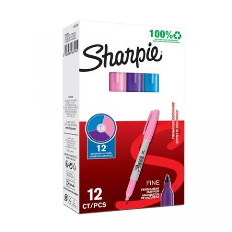 ROTULADOR PERMANENTE SHARPIE FINE SURTIDO CAJA DE