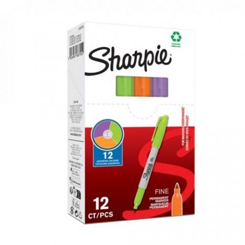 ROTULADOR PERMANENTE SHARPIE FINE SURTIDO CAJA DE