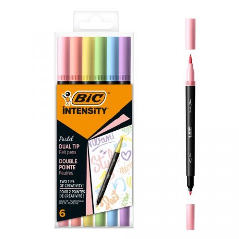 ROTULADOR BIC INTENSITY PASTEL BLISTER DE 6