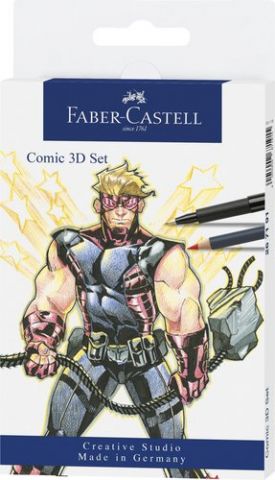 ROTULADOR FIBRA FABER-CASTELL SET COMIC 3D ESTUCHE