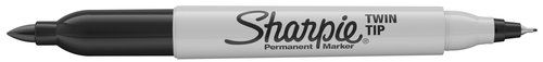 MARCADOR PERMANENTE SHARPIE TWIN TIP 2 EN 1 NEGRO
