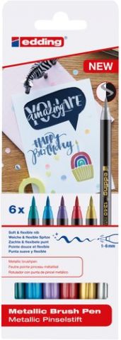 ROTULADOR FIBRA EDDING 1340 BRUSHPEN METALICOS SUR