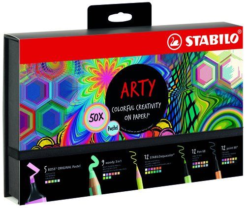 ROTULADOR FIBRA STABILO ARTY LINE PASTEL SET DE 50