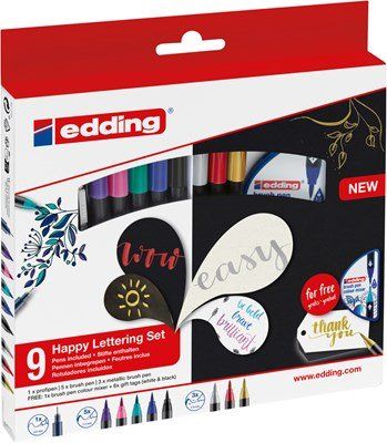 ROTULADOR FIBRA EDDING 1340 BRUSHPEN HAPPY LETTERI