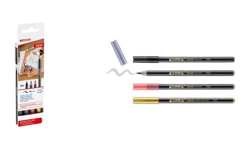 ROTULADOR FIBRA EDDING 1340 BRUSHPEN PACK 4 MIXTO