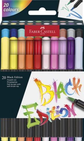 ROTULADOR FIBRA FABER-CASTELL BLACK EDITION PINCEL