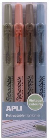 MARCADOR FLUOR APLI RETRACTABLE VINTAGE SURTIDO BL