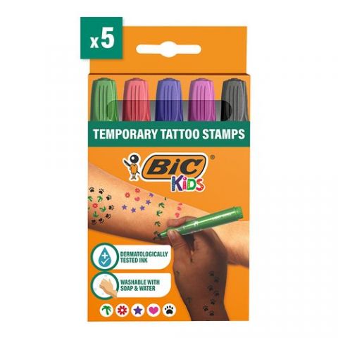 ROTULADOR FIBRA BIC KIDS STAMP TEMPORARY TATTO CAJ
