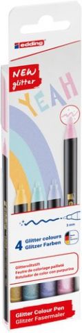 ROTULADOR FIBRA EDDING 1200 GLITTER COLORES PASTEL