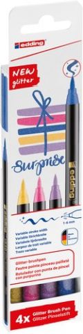 ROTULADOR FIBRA EDDING 1340 BRUSHPEN GLITTER SURTI