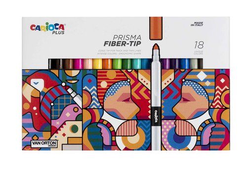 ROTULADOR FIBRA CARIOCA PLUS CAJA de 18