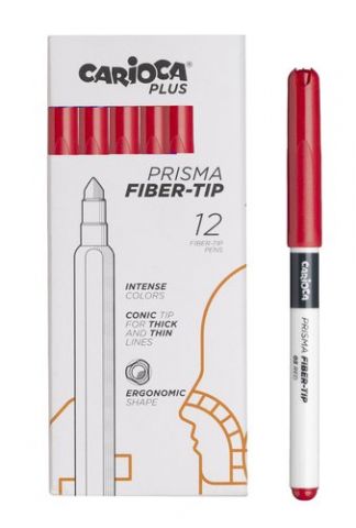 ROTULADOR FIBRA CARIOCA PLUS CAJA de 12 ROJO