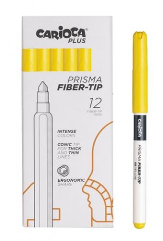 ROTULADOR FIBRA CARIOCA PLUS CAJA de 12 AMARILLO