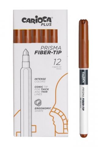 ROTULADOR FIBRA CARIOCA PLUS CAJA de 12 MARRON