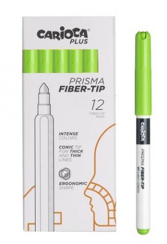 ROTULADOR FIBRA CARIOCA PLUS CAJA de 12 VERDE CLAR