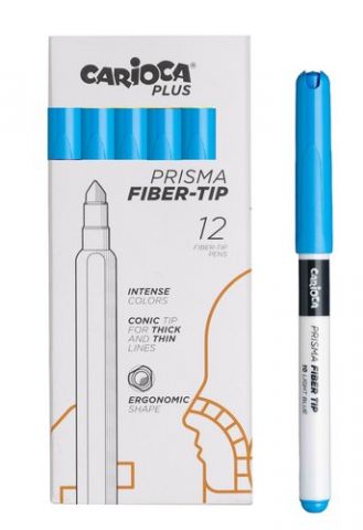 ROTULADOR FIBRA CARIOCA PLUS CAJA de 12 AZUL CLARO